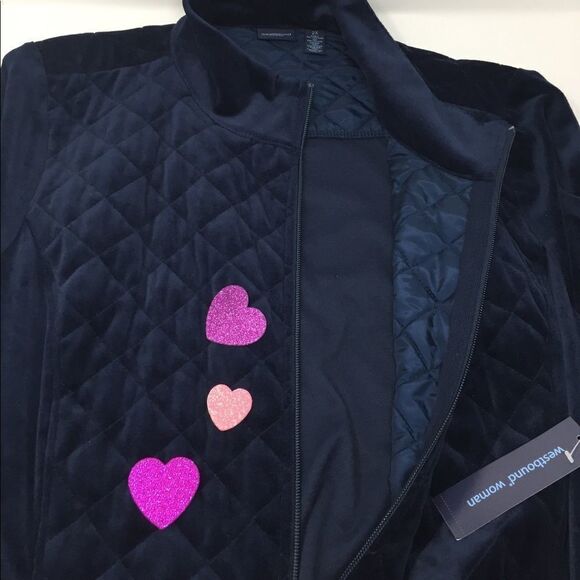 LIGHTWEIGHT Velour Quilted Jacket  NEW - Picture 4 of 5